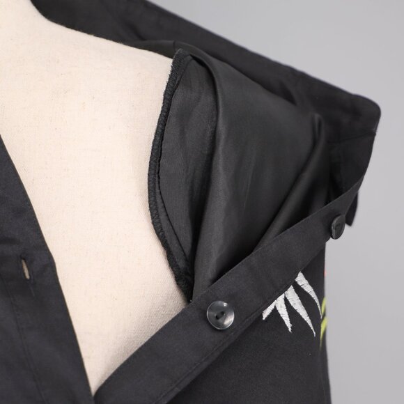 VINTAGE LA REA COLLECTION 100% Linen Botanical Embroidery Shirt Black Size 2X - Picture 6 of 6